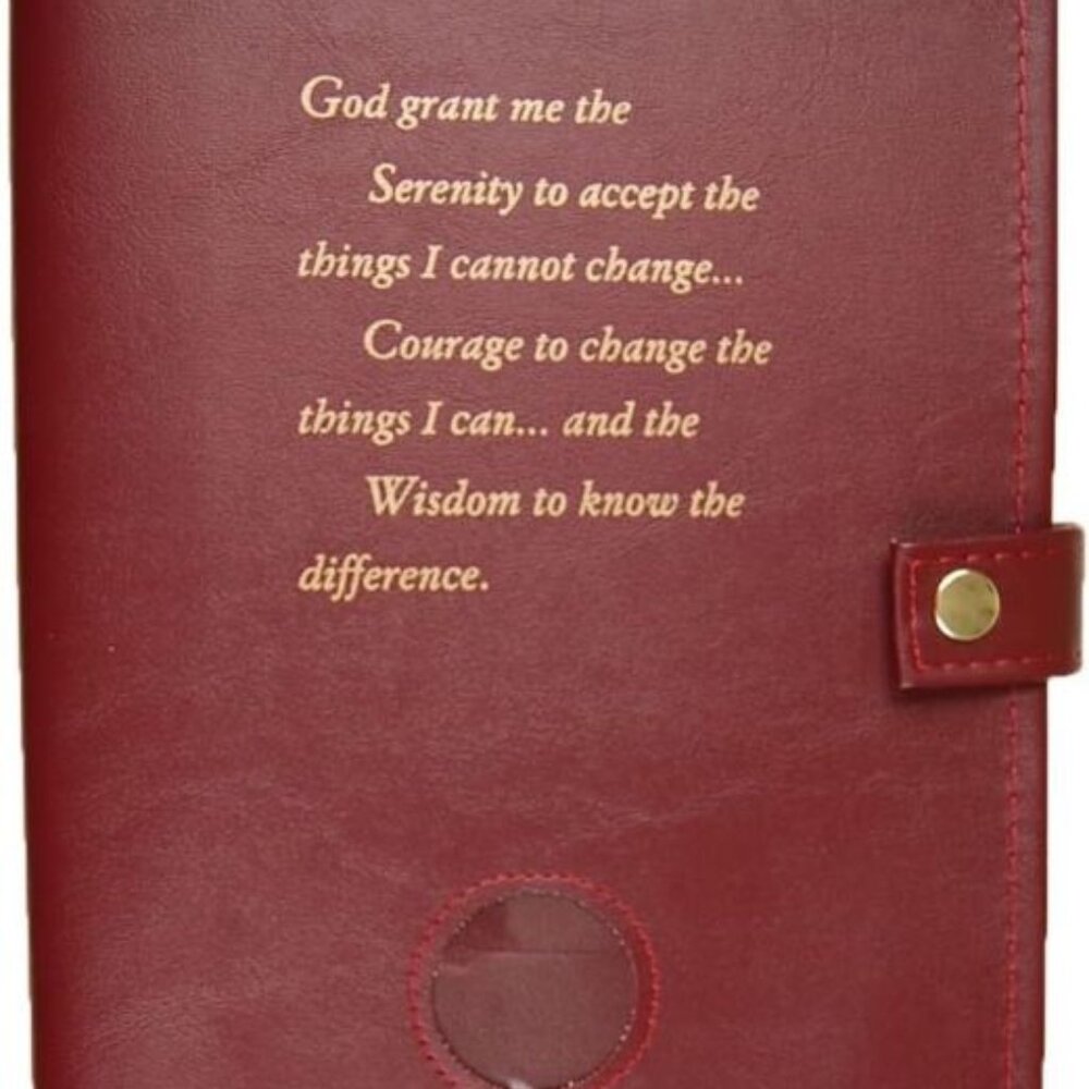 Alcoholic Anonymous Giant Print Double Book Cover w/Coin Holder Burg DDBGP0701